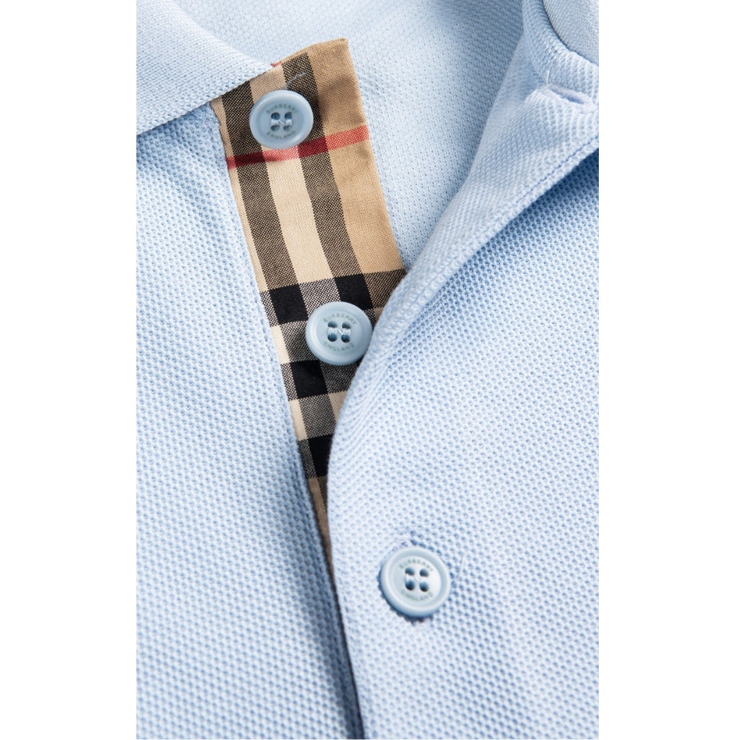 Burberry Mens TB Eddie Polo Shirt
 Sky Blue