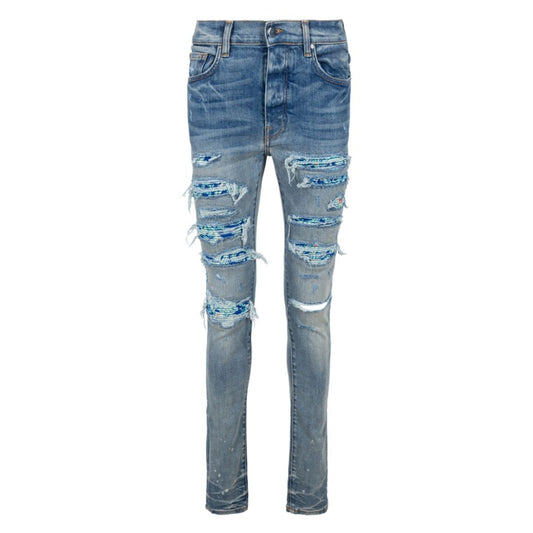 Amiri Mens Silk PJ Thrasher Jean Clay Indigo Blue Jeans