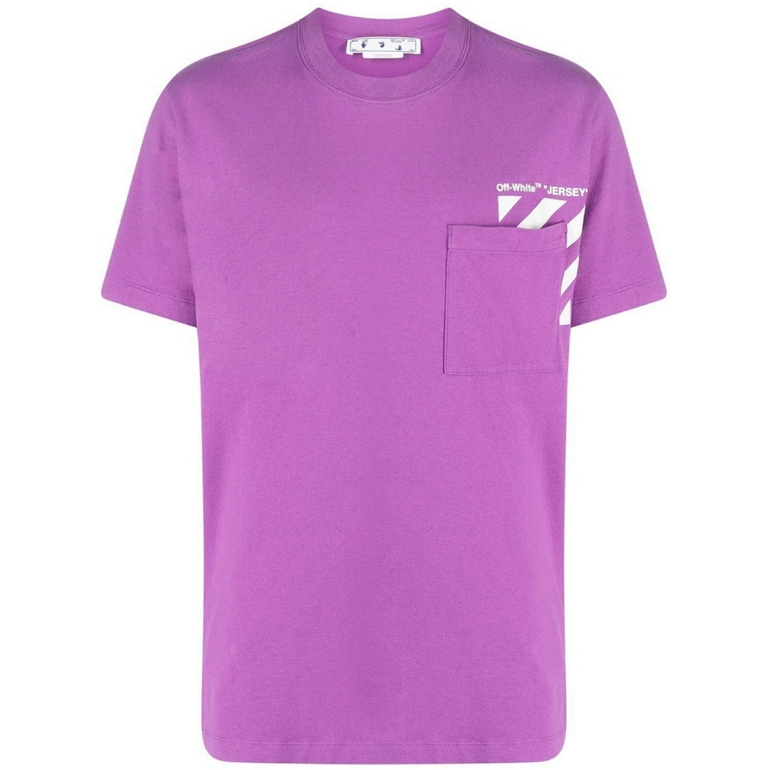 Off-White Diag Pocket Design Slim Fit Purple T-Shirt S