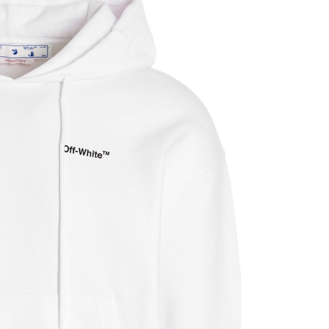 Off-White Oversized Fit Caravag Arrow Logo White Hoodie XS