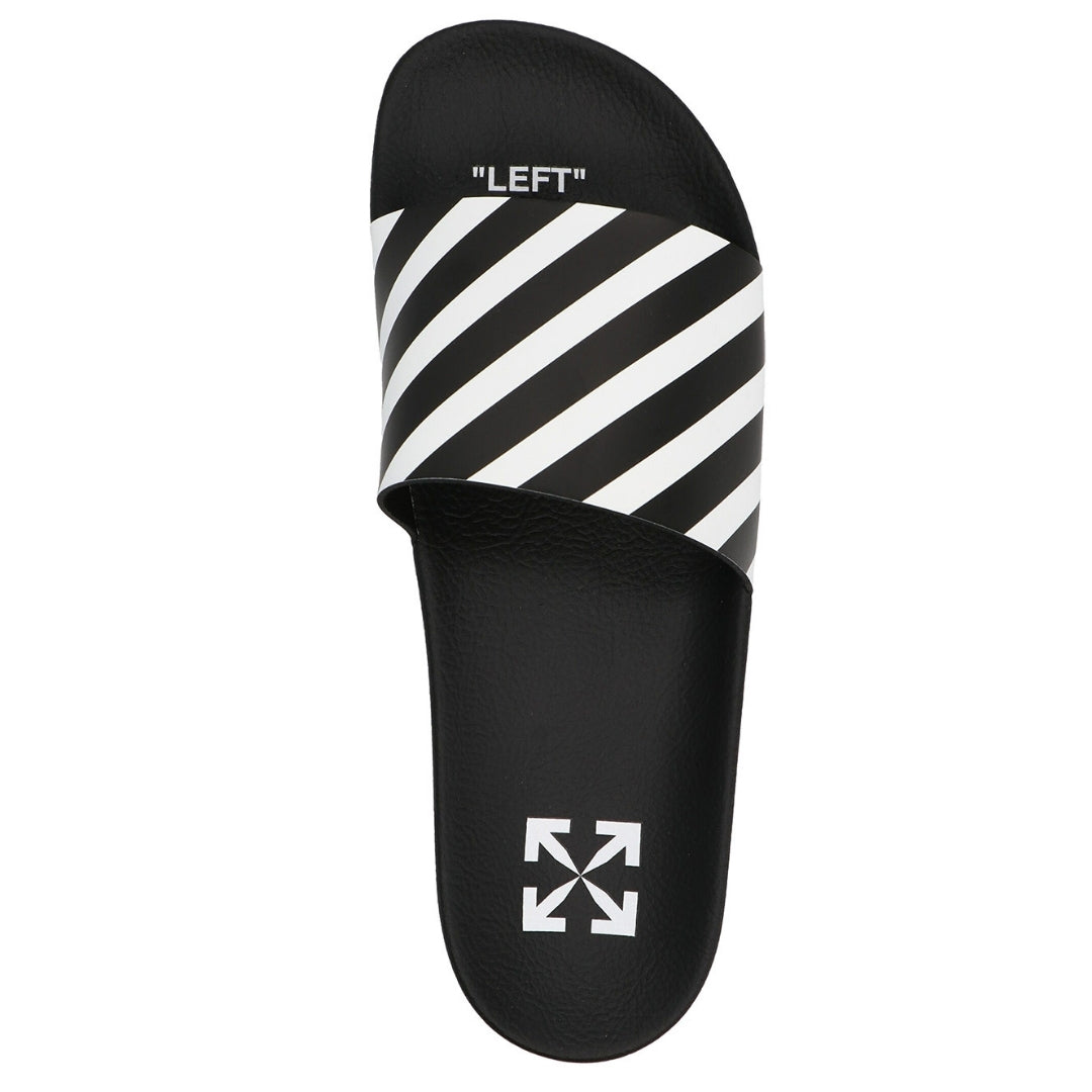 Off-White Striped Diag Sliders Black UK 6