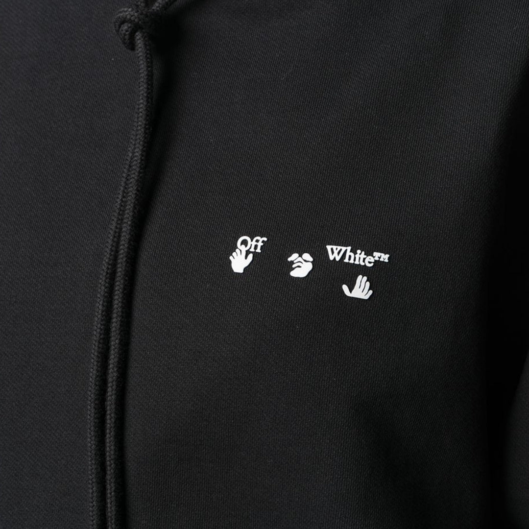 Off-White Regular Fit OW Logo Black Hoodie M