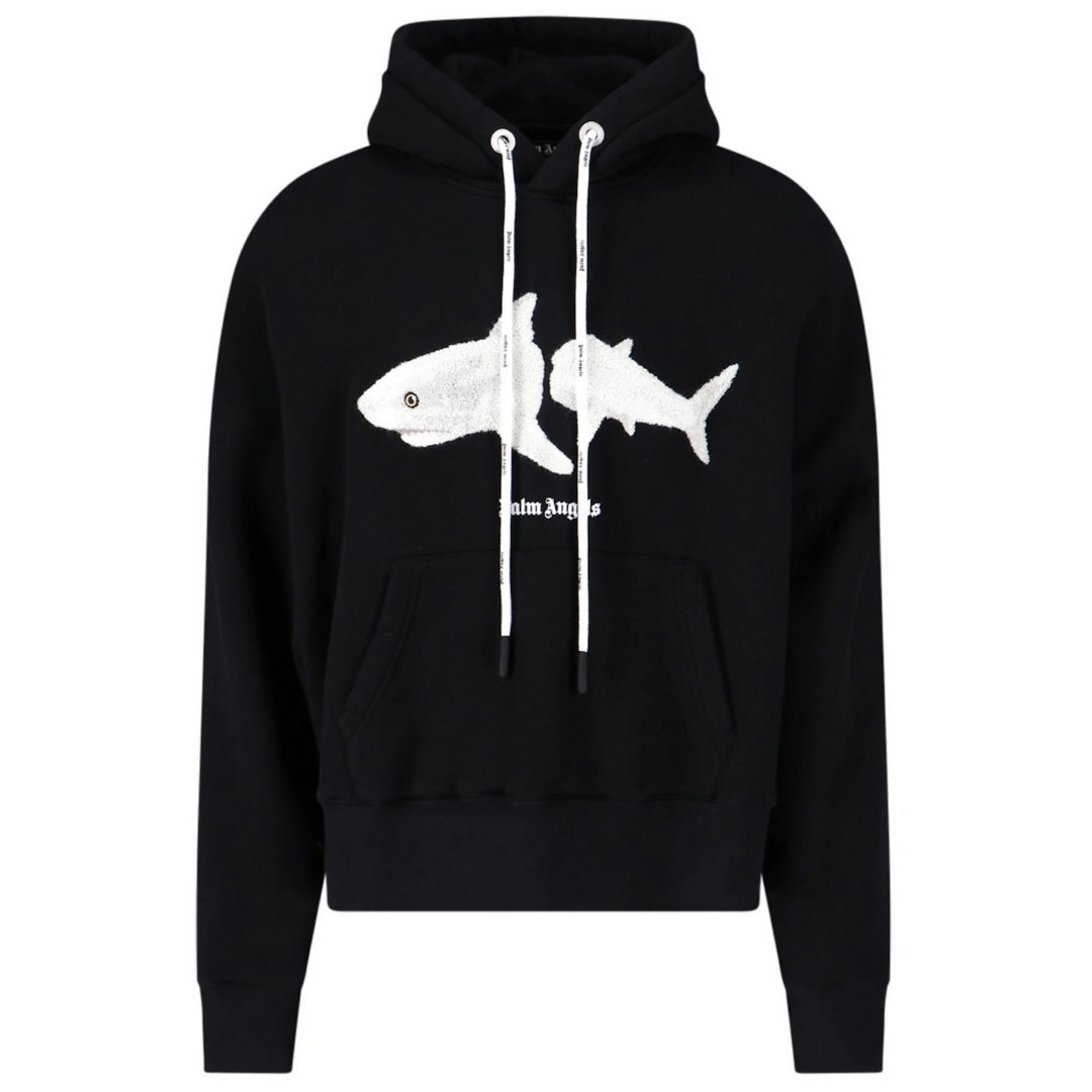 Palm Angels Mens Kill the Shark Logo Hoodie schwarz - Black