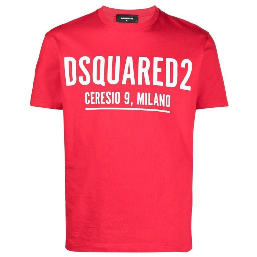 Dsquared2 Cool Fit Large Ceresio 9 Print Logo Red T-Shirt XS