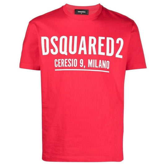 Dsquared2 Cool Fit Large Ceresio 9 Print Logo Red T-Shirt XS