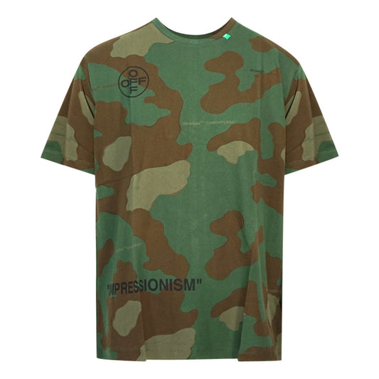 Off-White Marker Arrow Logo Green Camo T-Shirt