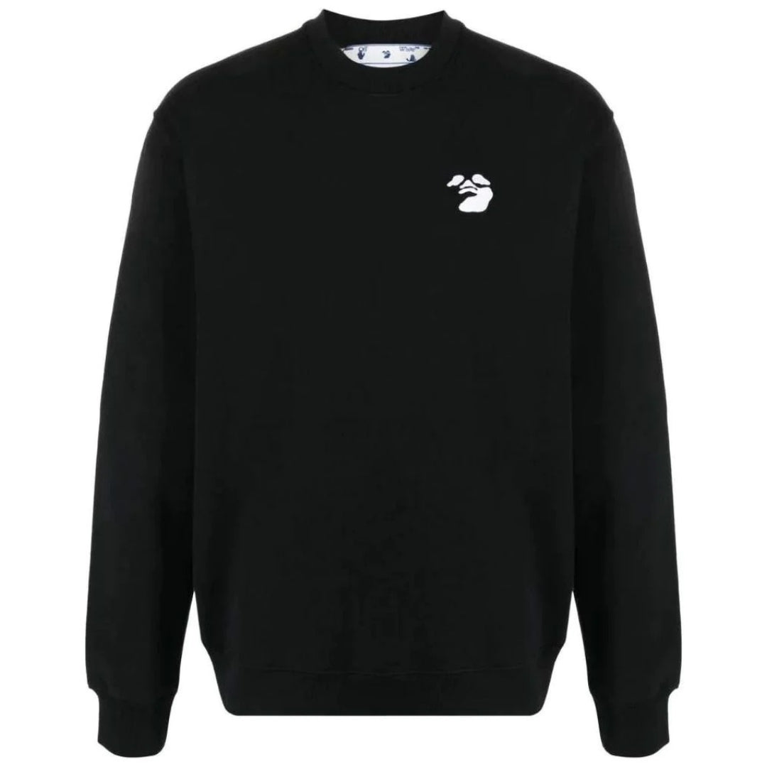 Off-White OW Face Slim Fit Black Sweatshirt