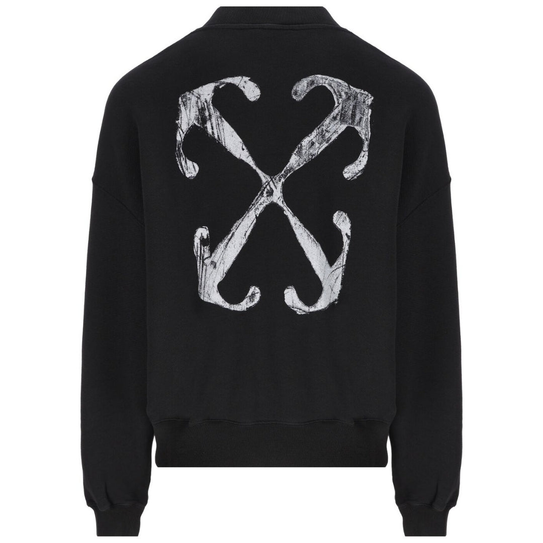 Off-White Scratch Arrow Design Oversized Fit Black Sweatshirt