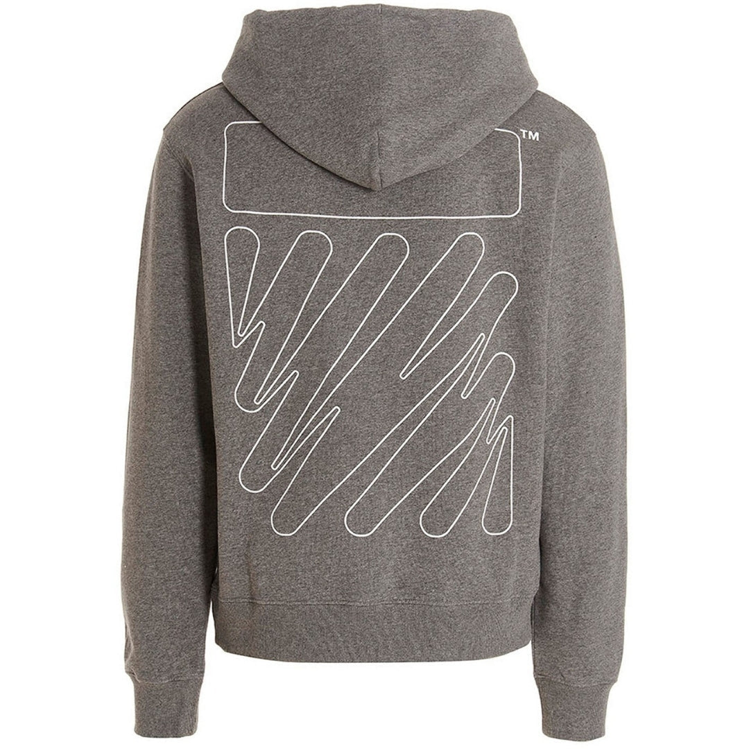 Off-White Wave Outline Diag Design Grey Slim Hoodie