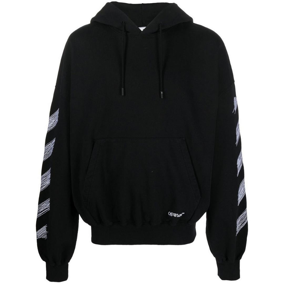 Off-White Scribble Diag Boxy Black Oversized Hoodie