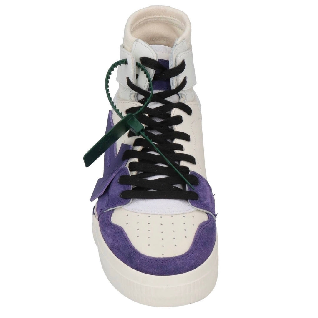 Off-White High Top Vulcanized Leather White/Purple Sneaker