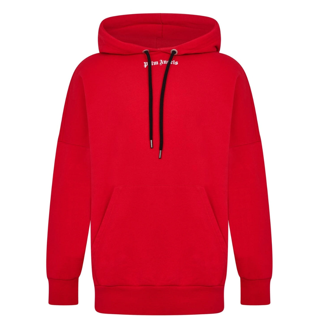 Palm Angels Mens Classic Logo Hoodie Red