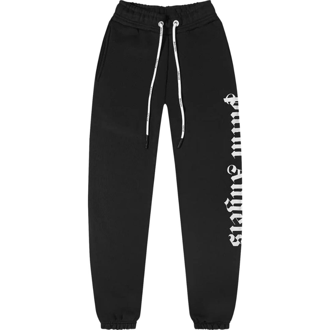 Palm Angels Mens Branded Logo Sweatpants Black