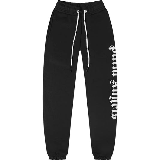 Palm Angels Mens Branded Logo Sweatpants Black