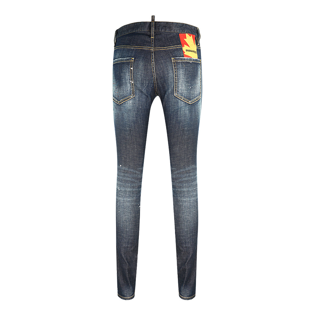 Dsquared2 Slim Jean Paint Splash Canadian Leaf Jeans