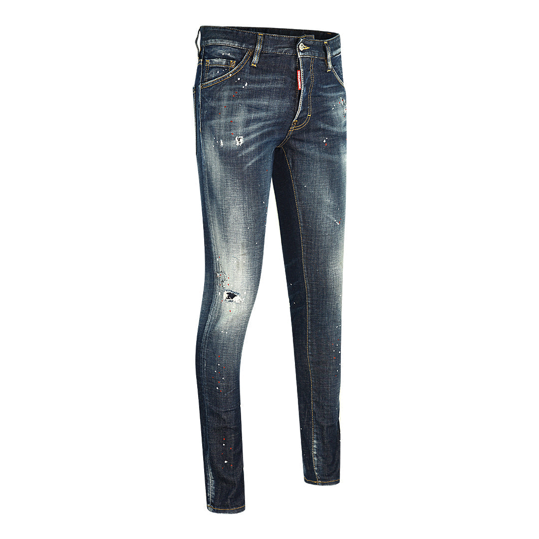 Dsquared2 Slim Jean Paint Splash Canadian Leaf Jeans