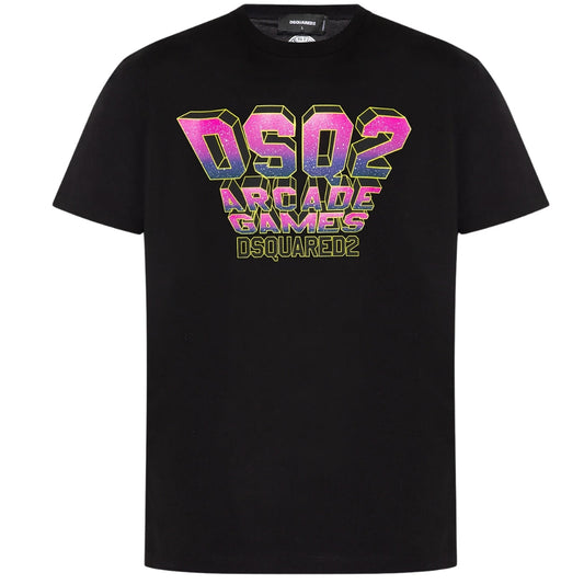 Dsquared2 Space Invaders Logo Cool Fit Black T Shirt