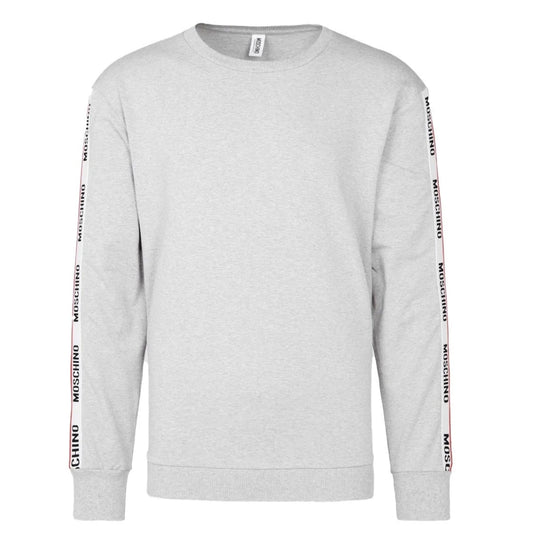 Moschino Underwear Logo Taped Shoulder Grey Sweatshirt